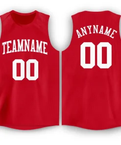 Custom Red White Classic Tops Sport Game Basketball Jersey