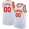 Custom White Red-Yellow Classic Tops Fashion Sportwear Basketball Jersey