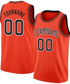 Custom Orange Black-White Classic Tops Men/Boy Basketball Jersey