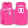 Custom Pink White Classic Tops Breathable Basketball Jersey