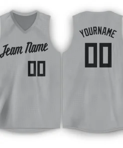 Custom Silver Gray Black Classic Tops Sport Game Basketball Jersey