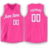 Custom Pink White Classic Tops Breathable Basketball Jersey