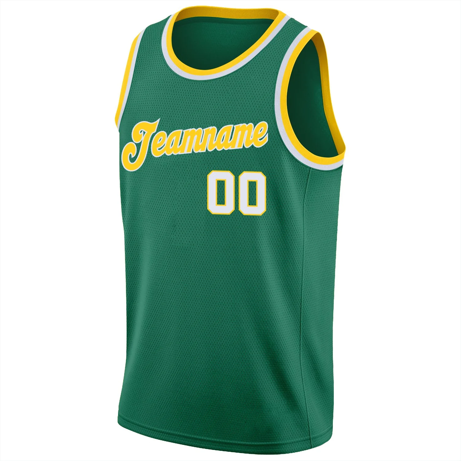 Custom Green White-Gold Classic Tops Athletic Casual Basketball Jersey - Image 5