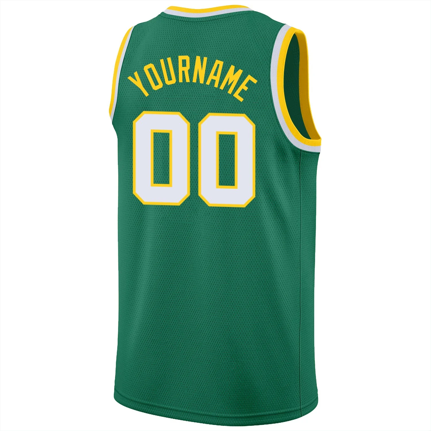 Custom Green White-Gold Classic Tops Athletic Casual Basketball Jersey - Image 6