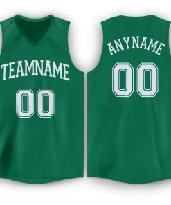 Custom Green White Classic Tops Breathable Basketball Jersey