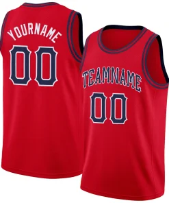 Custom Red Navy Classic Tops Fashion Sportwear Basketball Jersey