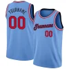 Custom Light Blue White-Silver Classic Tops Mesh Sport Basketball Jersey