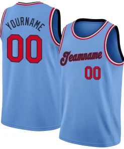 Custom Light Blue White-Silver Classic Tops Mesh Sport Basketball Jersey