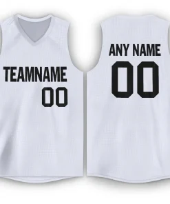 Custom White Black Classic Tops Sport Game Basketball Jersey