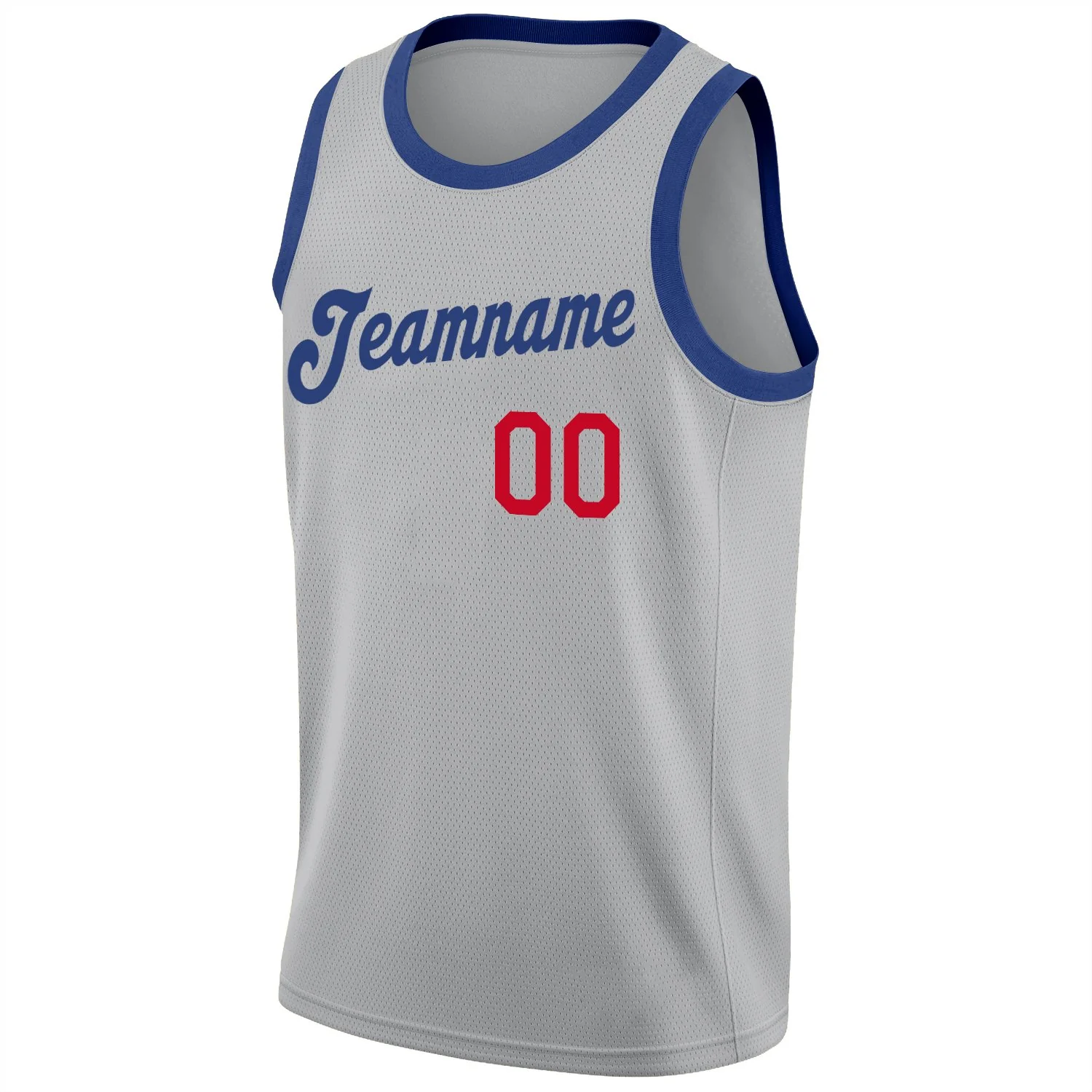 Custom Gray Royal-Red Classic Tops Athletic Basketball Jersey - Image 5