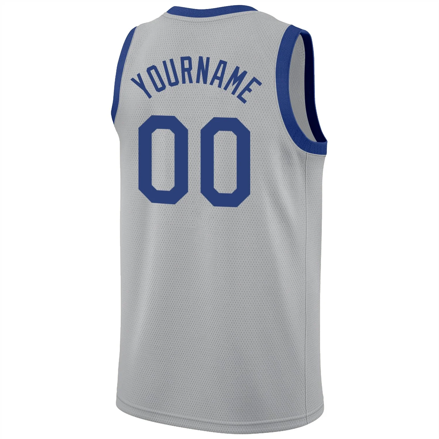 Custom Gray Royal-Red Classic Tops Athletic Basketball Jersey - Image 6