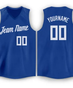 Custom Royal White Classic Tops Sport Game Basketball Jersey