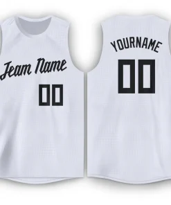 Custom White Black Classic Tops Tank Top Basketball Jersey