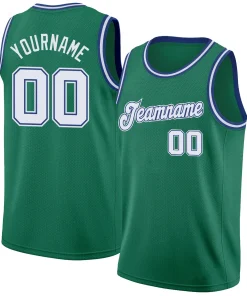 Custom Green White-Gold Classic Tops Athletic Casual Basketball Jersey