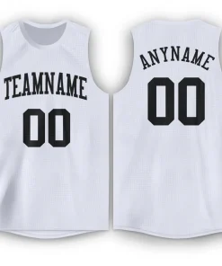 Custom White Black Classic Tops Tank Top Basketball Jersey