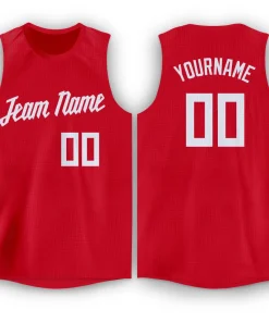 Custom Red White Classic Tops Tank Top Basketball Jersey