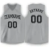 Custom Silver Gray Black Classic Tops Tank Top Basketball Jersey