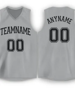 Custom Silver Gray Black Classic Tops Tank Top Basketball Jersey