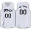 Custom White Black Classic Tops Tank Top Basketball Jersey