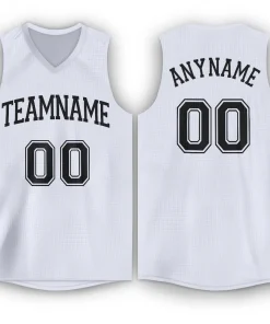 Custom White Black Classic Tops Tank Top Basketball Jersey