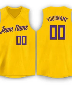 Custom Gold Purple Classic Tops Tank Top Basketball Jersey