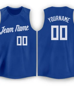 Custom Royal White Classic Tops Tank Top Basketball Jersey