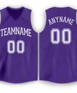 Custom Purple White Classic Tops Tank Top Basketball Jersey