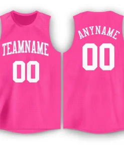 Custom Pink White Classic Tops Breathable Basketball Jersey