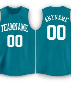 Custom Teal White Classic Tops Mesh Sport Basketball Jersey