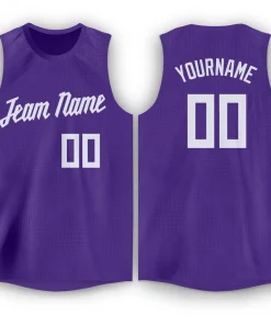 Custom Purple White Classic Tops Tank Top Basketball Jersey