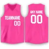 Custom Pink White Classic Tops Breathable Basketball Jersey