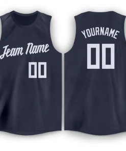 Custom Navy White Classic Tops Fashion Sportwear Basketball Jersey