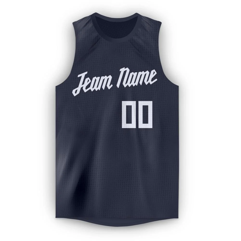 Custom Navy White Classic Tops Fashion Sportwear Basketball Jersey - Image 5