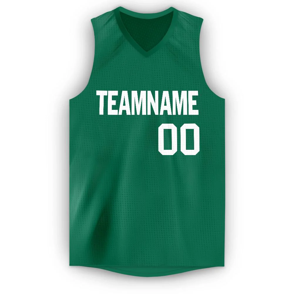 Custom Green White Classic Tops Men Casual Basketball Jersey - Image 5
