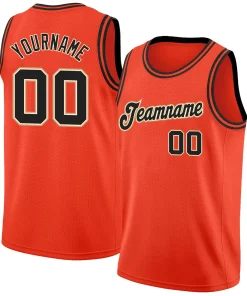 Custom Orange Black-Yellow Classic Tops Athletic Casual Basketball Jersey
