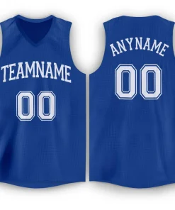Custom Royal White Classic Tops Tank Top Basketball Jersey
