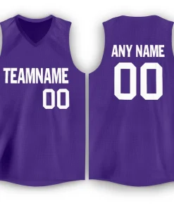 Custom Purple White Classic Tops Tank Top Basketball Jersey