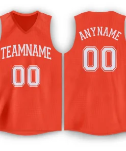 Custom Orange White Classic Tops Athletic Basketball Jersey