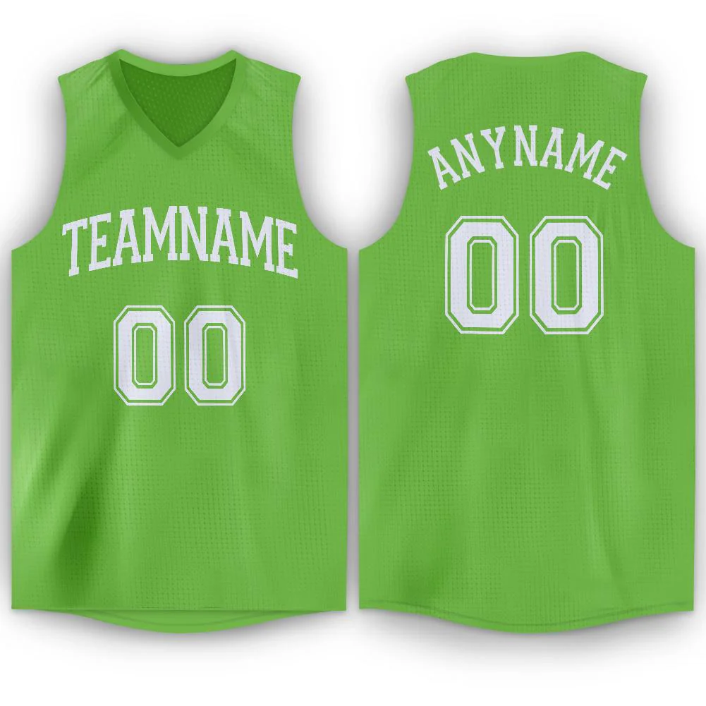 Custom Green White Classic Tops Men/Boy Athletic Basketball Jersey