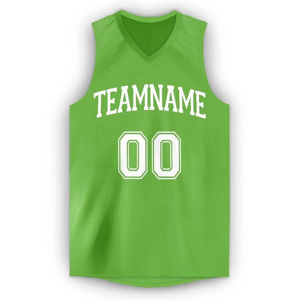 Custom Green White Classic Tops Men/Boy Athletic Basketball Jersey - Image 5