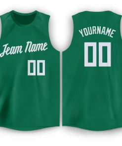 Custom Green White Classic Tops Breathable Basketball Jersey