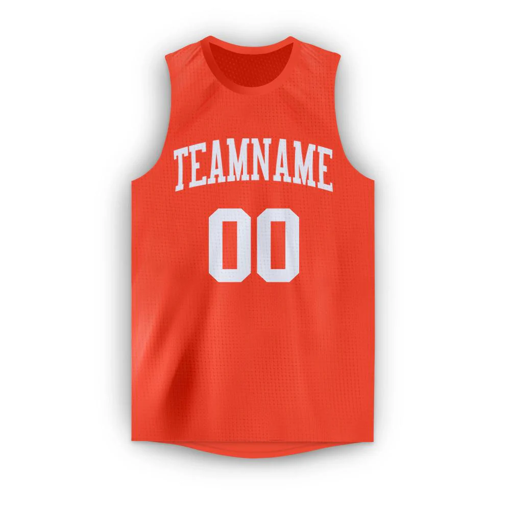 Custom Orange White Classic Tops Athletic Basketball Jersey - Image 5