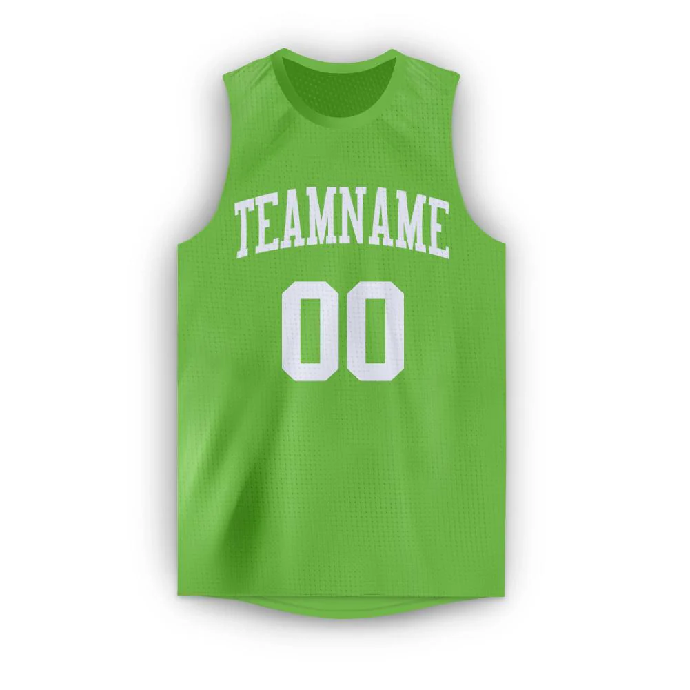 Custom Green White Classic Tops Athletic Casual Basketball Jersey - Image 5