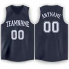 Custom Navy White Classic Tops Fashion Basketball Jersey