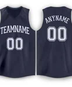 Custom Navy White Classic Tops Fashion Basketball Jersey