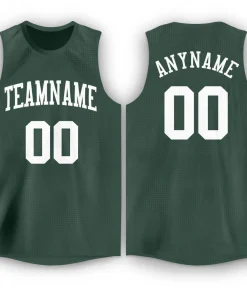 Custom Hunter Green White Classic Tops Fashion Sportwear Basketball Jersey