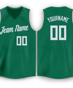Custom Green White Classic Tops Men Casual Basketball Jersey