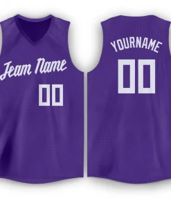 Custom Purple White Classic Tops Men/Boy Athletic Basketball Jersey