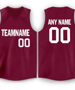 Custom Maroon White Classic Tops Men/Boy Athletic Basketball Jersey
