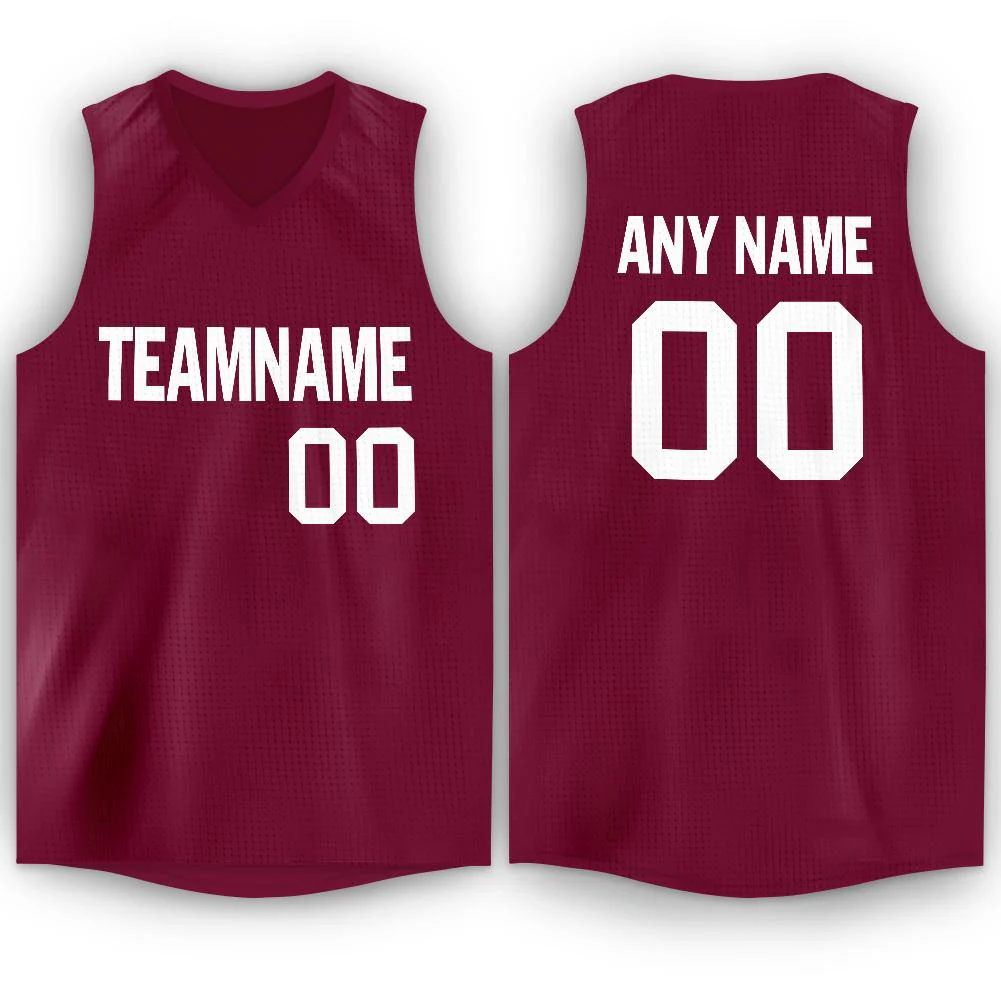 Custom Maroon White Classic Tops Men/Boy Athletic Basketball Jersey